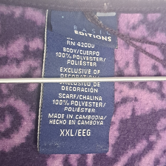 Pullover Crewneck Fleece Violet / Purple Basic Editions Top Shirt Warm Cozy - Picture 3 of 6